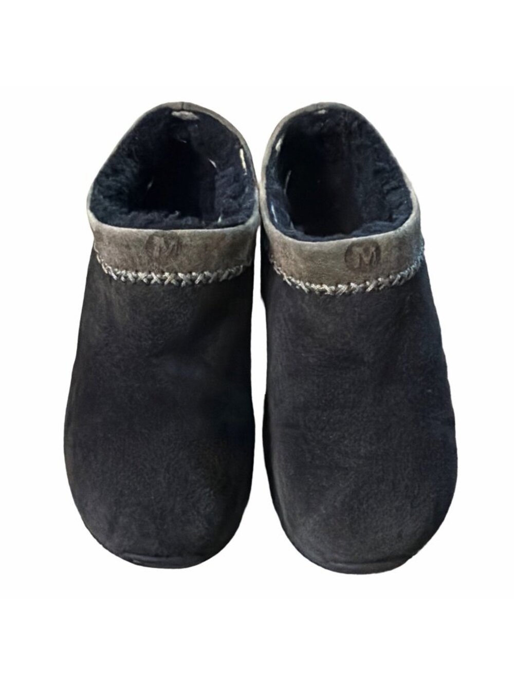 Merrell Encore Chill Stitch Black Mule Clogs Slip On Suede Women's Size 8.5 US
